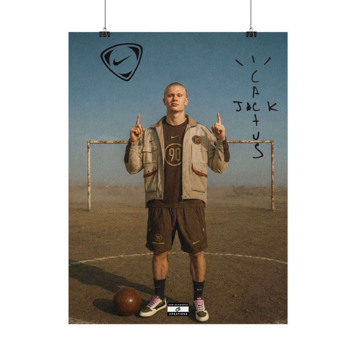 Cactus Jack 90 Poster | Erling Haaland Football Wall Art