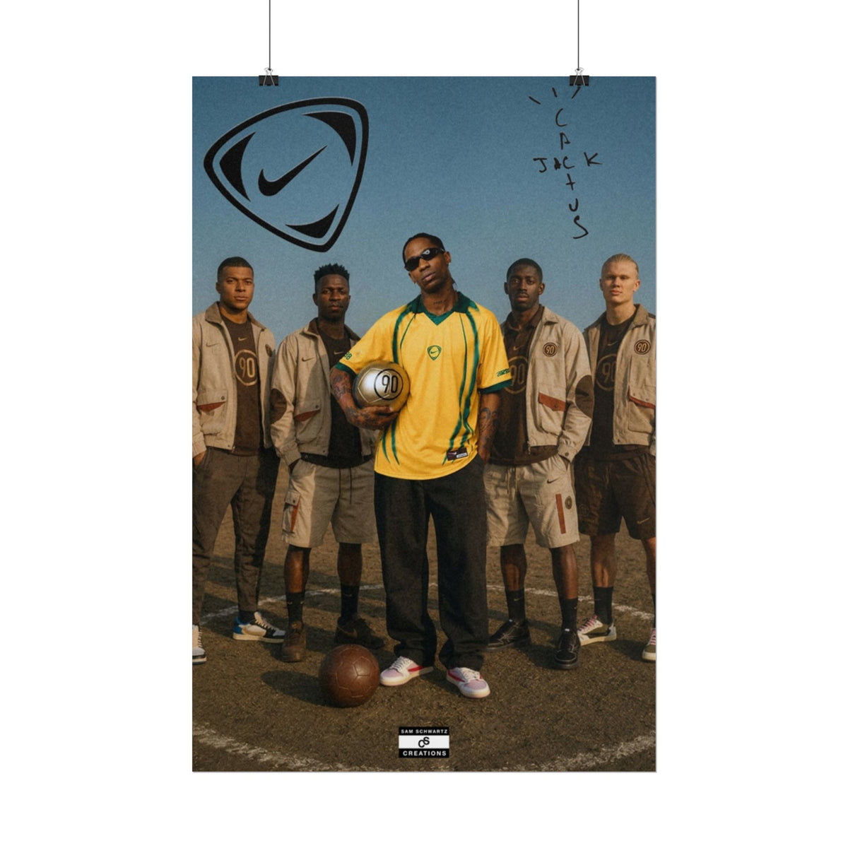Cactus 90 Poster | Travis Scott and Football Icons Wall Art