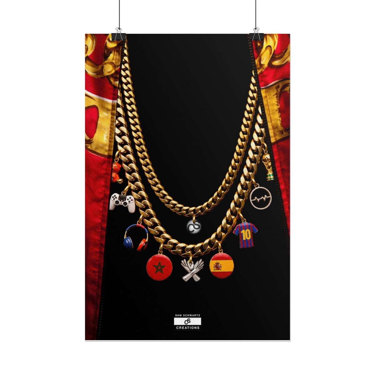 Culture in Gold Poster | Football, Music and Morocco-Spain Wall Art
