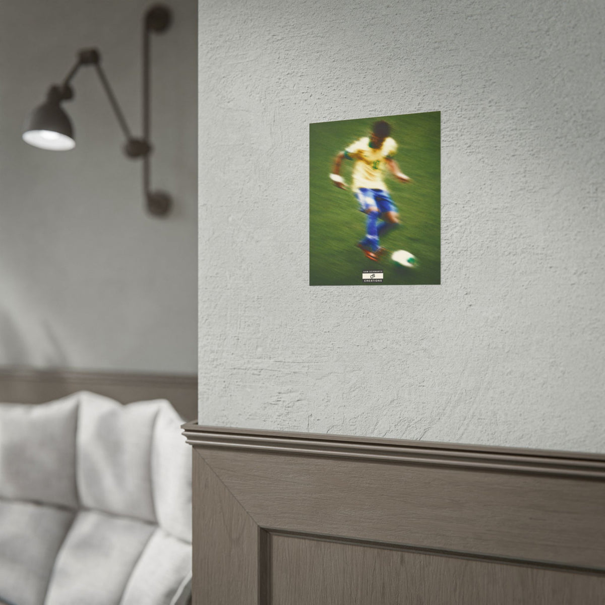 1/3 The Brazilian Prince Soccer Action Rolled Poster — Vintage Neymar Football Player Wall Art