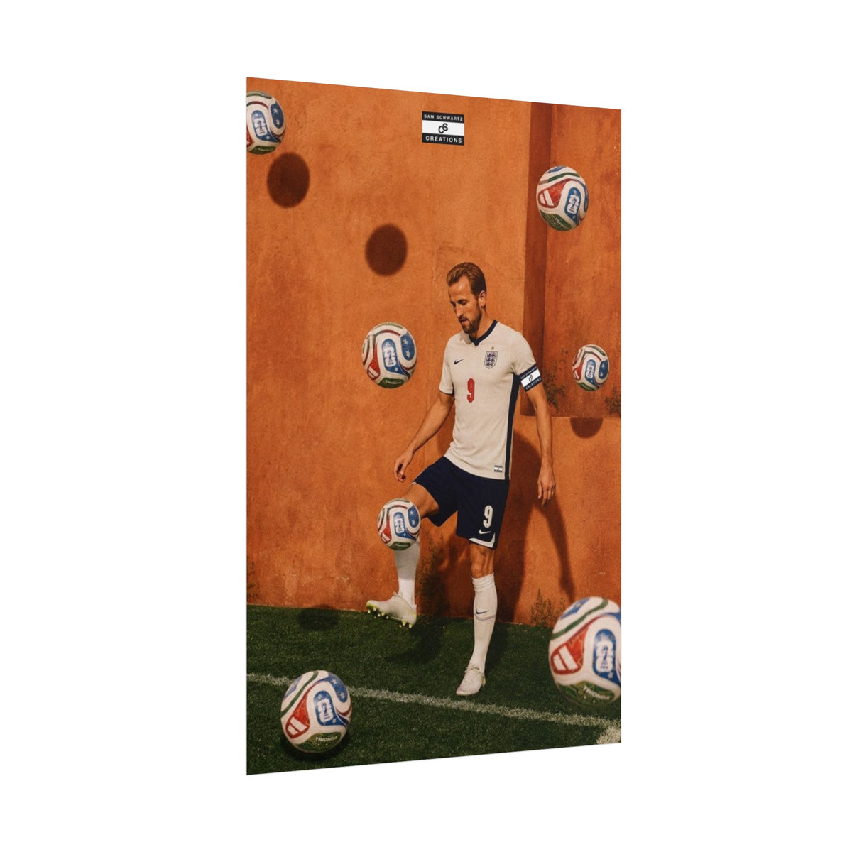 Captain’s Touch Poster | Harry Kane England Football Wall Art