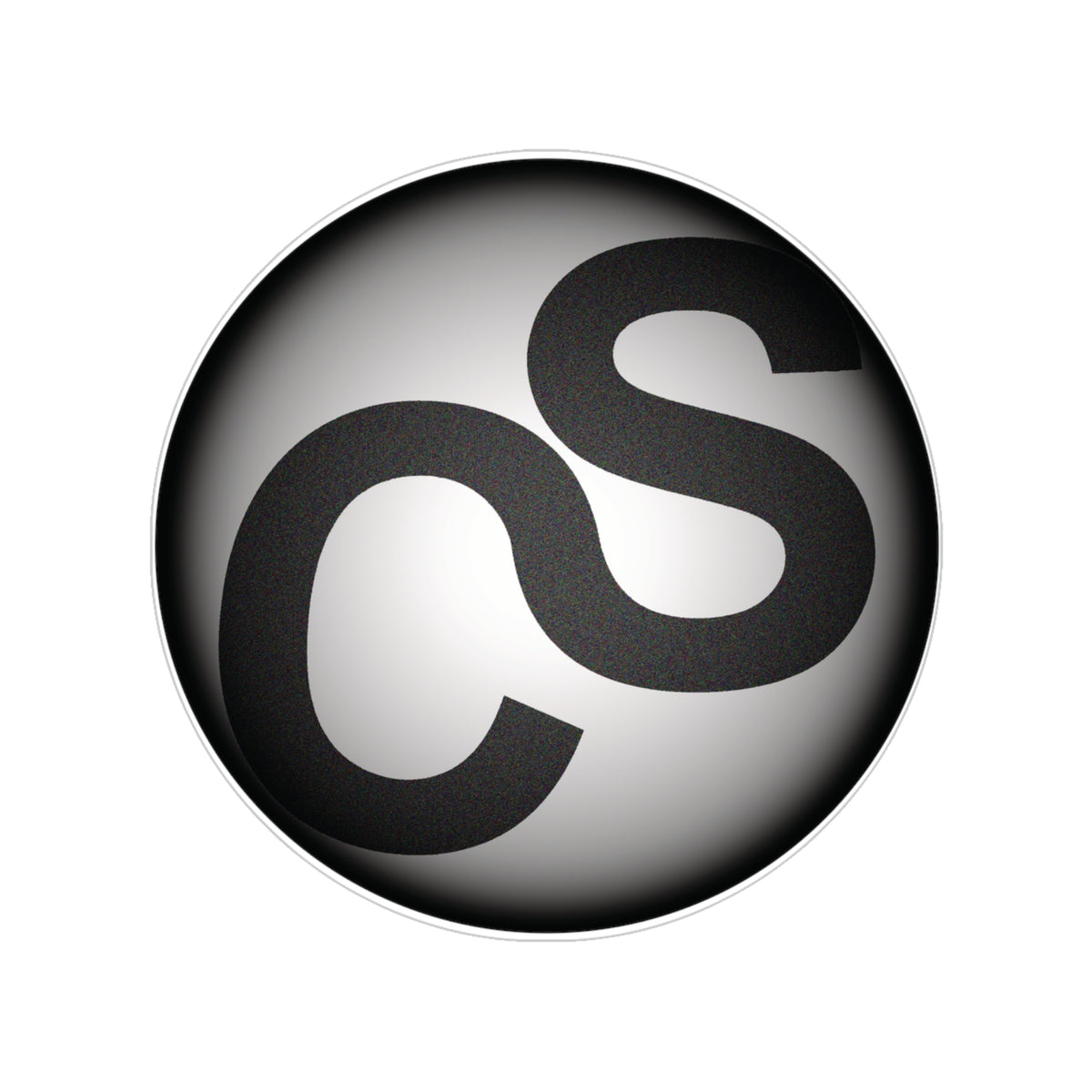 Round Transparent Sam Schwartz Creations Outdoor Sticker — Black "Sam Schwartz Creations" Monogram