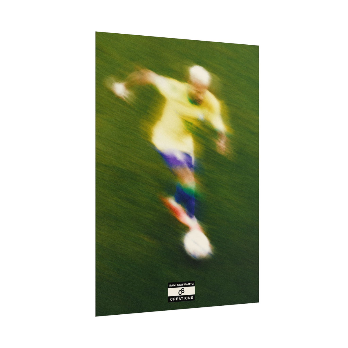 3/3 The Brazilian Prince Soccer Action Rolled Poster — Vintage Neymar Football Player Wall Art