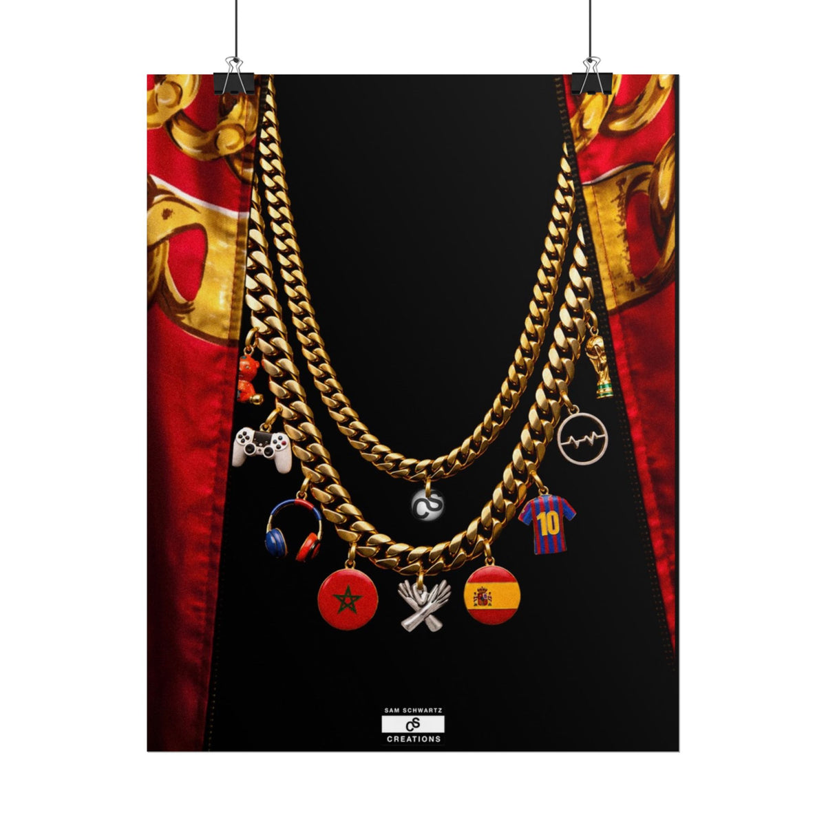 Culture in Gold Poster | Football, Music and Morocco-Spain Wall Art