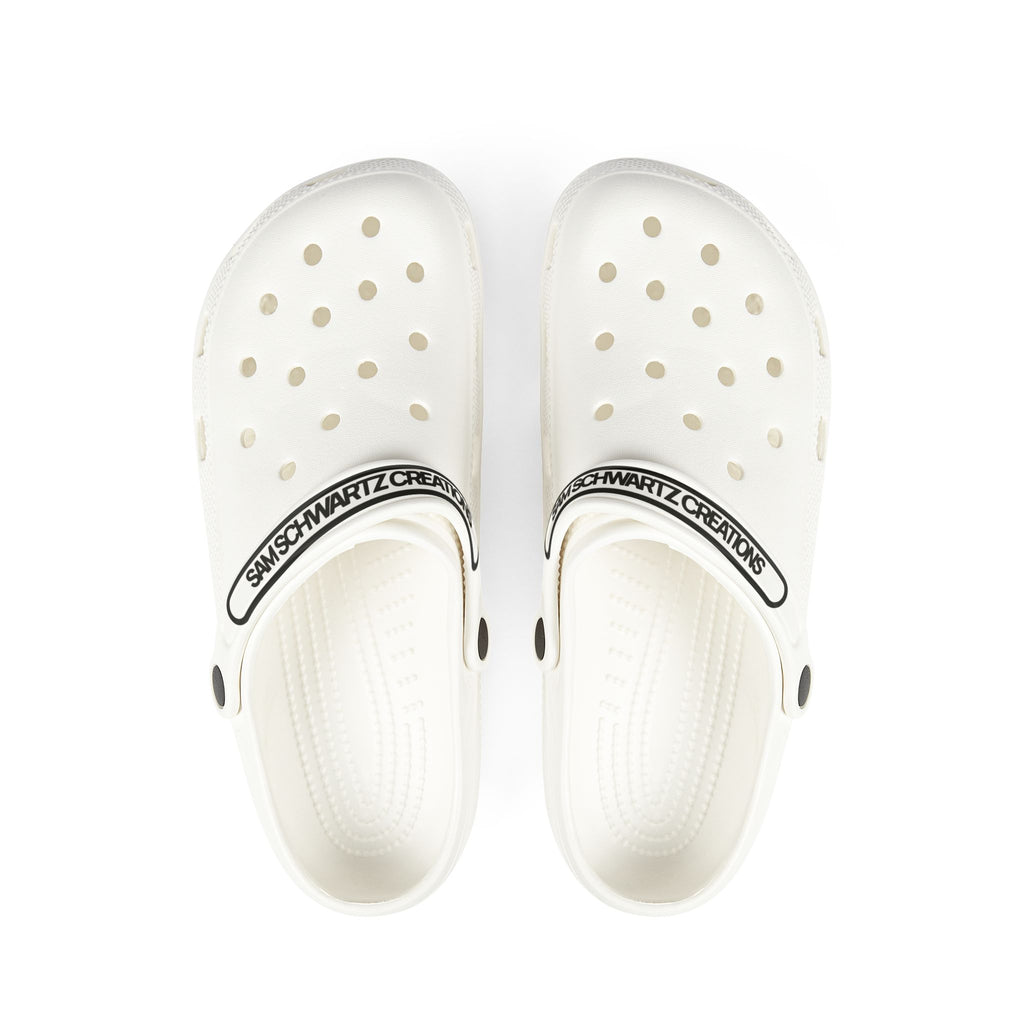 Sam Schwartz Creations White EVA Foam Clogs — Lightweight Comfort Slip-On Shoes