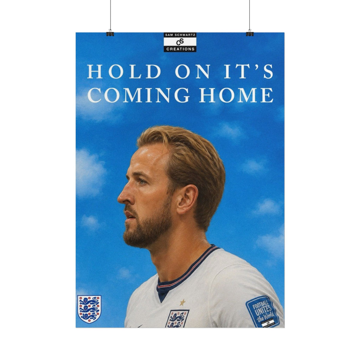 Hold On, It’s Coming Home Poster | Harry Kane England Football Wall Art