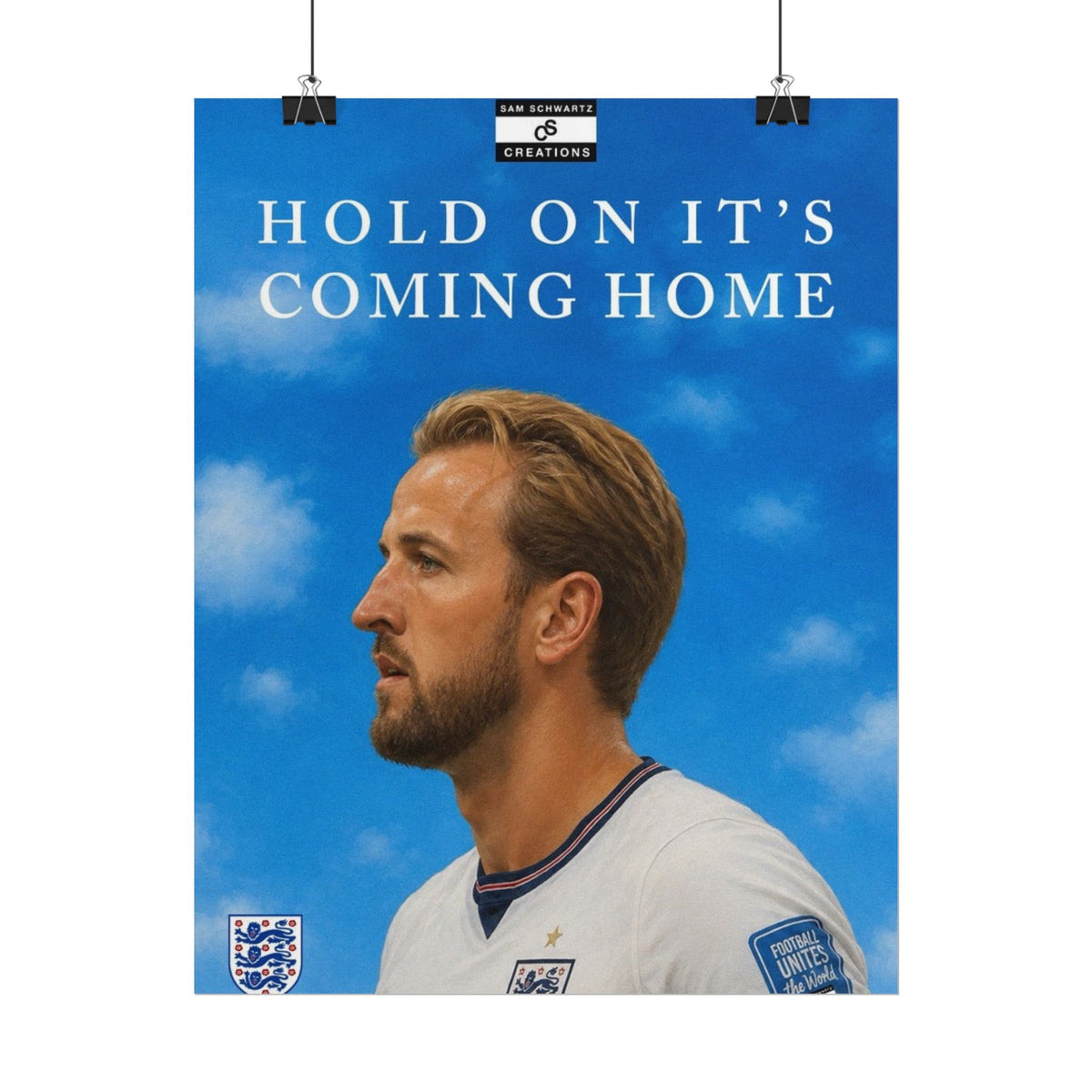 Hold On, It’s Coming Home Poster | Harry Kane England Football Wall Art