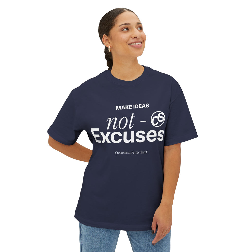 Sam Schwartz Creations "Make Ideas Not Excuses" Graphic T‑Shirt