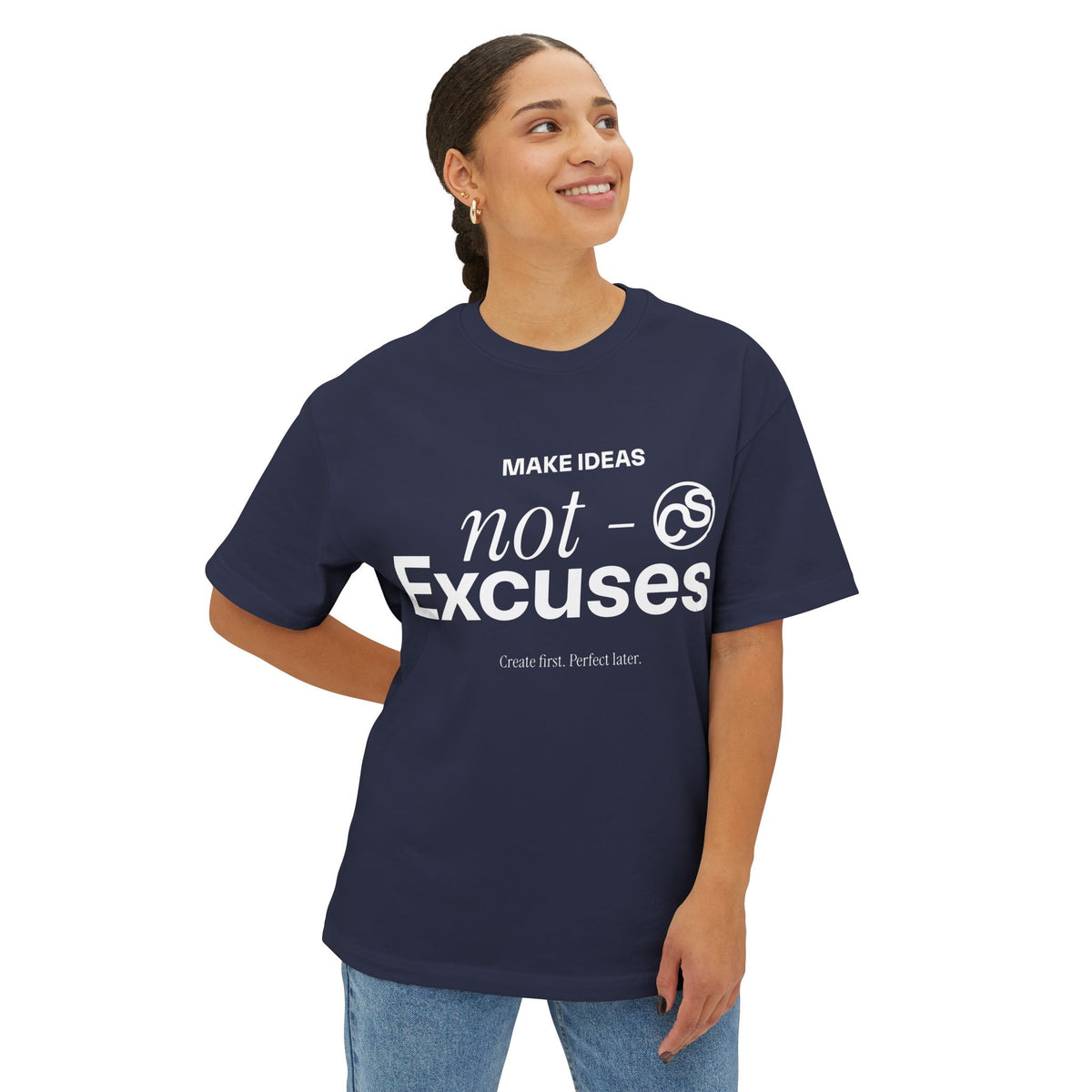 Sam Schwartz Creations "Make Ideas Not Excuses" Graphic T‑Shirt