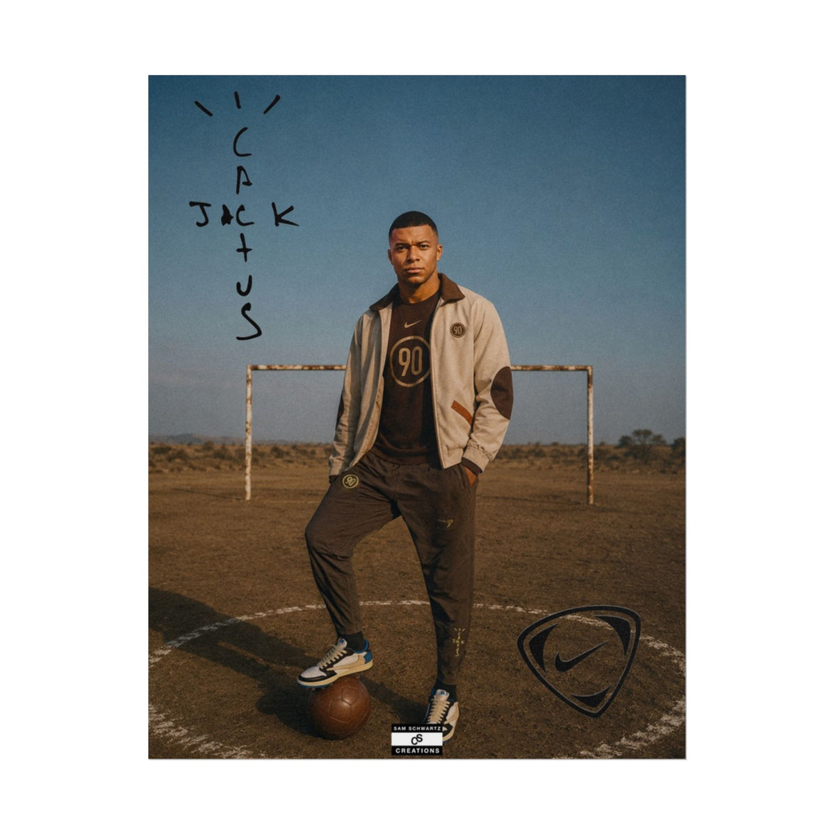 Cactus Jack 90 Poster | Kylian Mbappé Football Wall Art