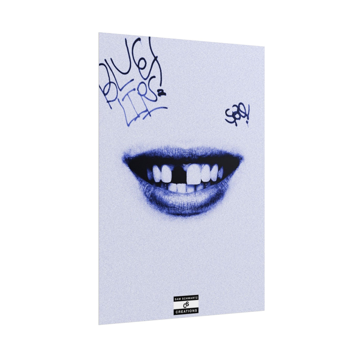 Blue Lips Poster | Experimental Hip-Hop Wall Art