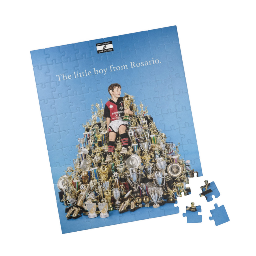 The Little Boy From Rosario Puzzle — Soccer Trophy Collage Jigsaw (110–1014 pcs)
