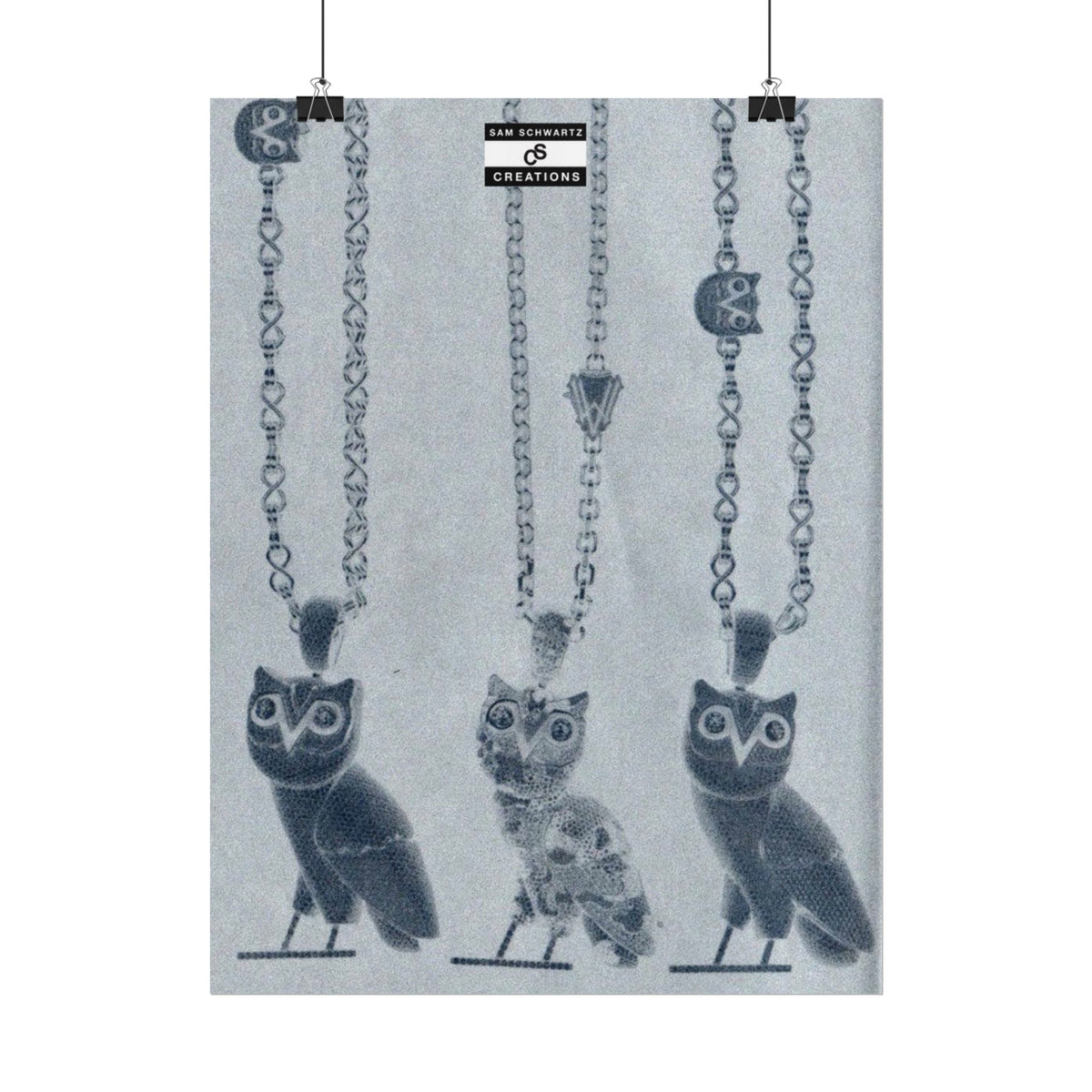 OVO Iced Out Chain Poster | Owl Pendant Hip-Hop Wall Art