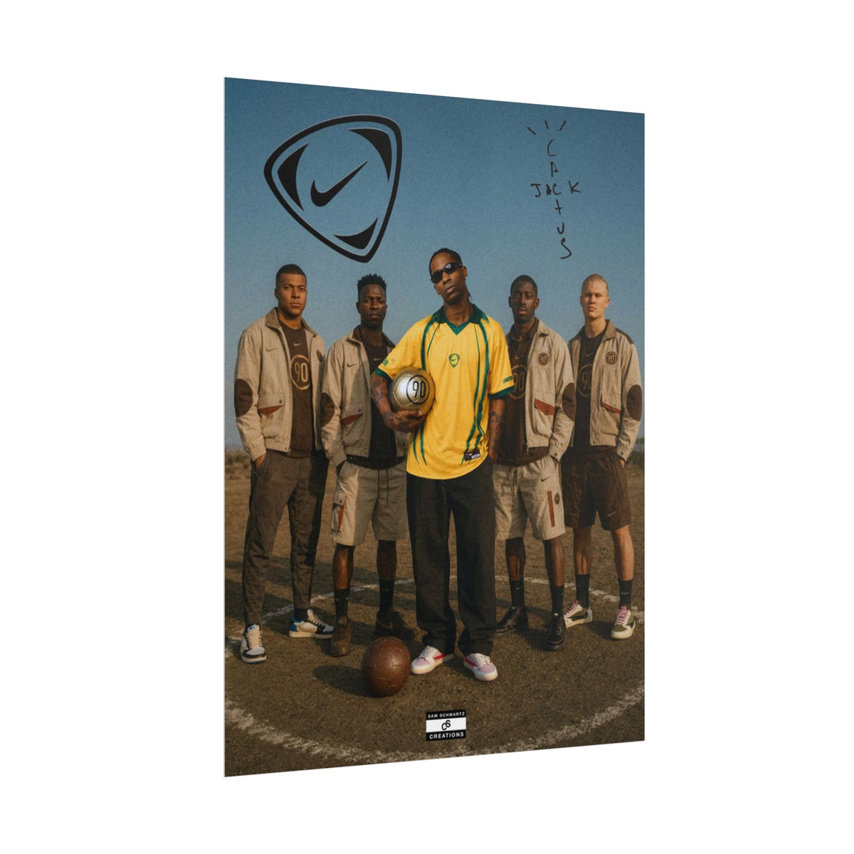 Cactus 90 Poster | Travis Scott and Football Icons Wall Art