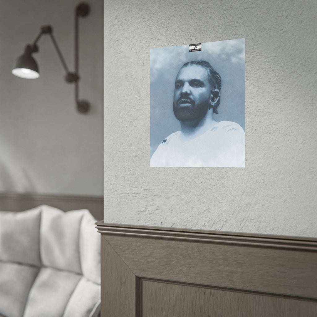 Blue Haze Poster | Drake Music Portrait Wall Art
