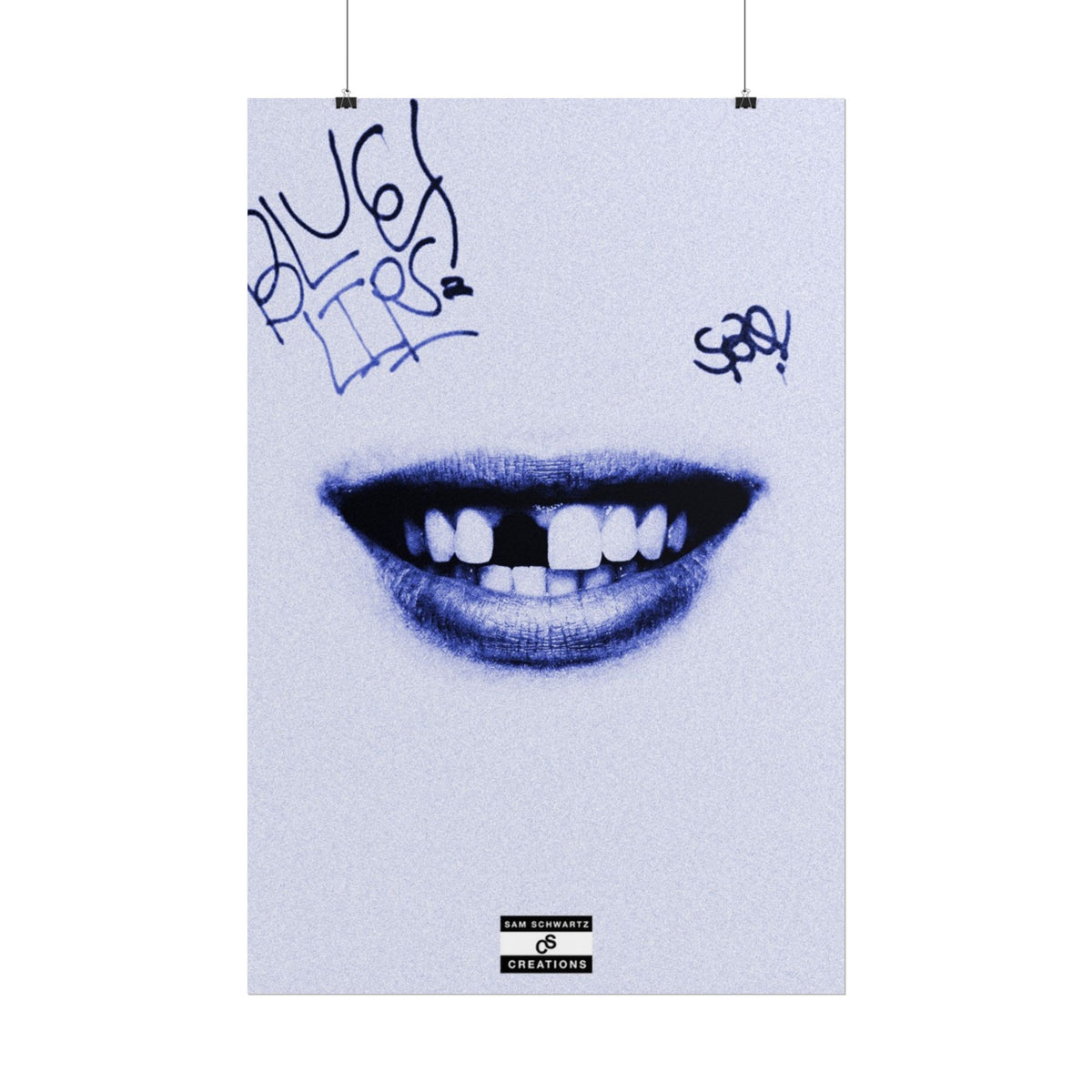 Blue Lips Poster | Experimental Hip-Hop Wall Art