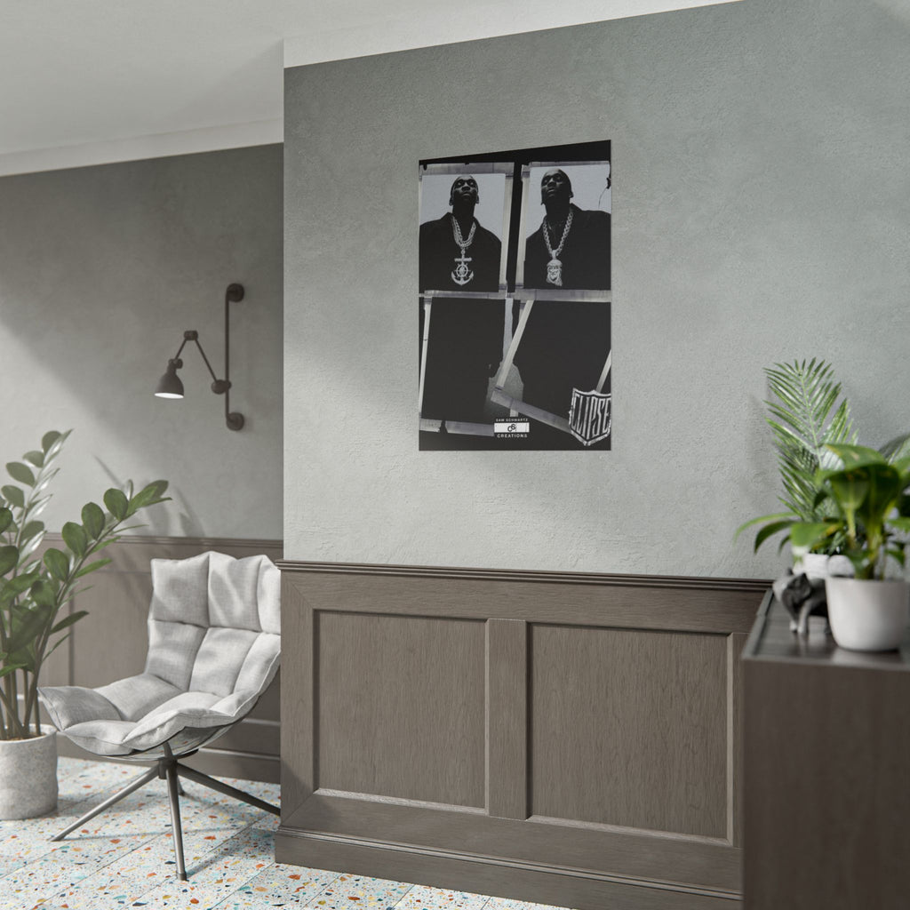 Clipse Chains Poster | Hip-Hop Portrait Wall Art