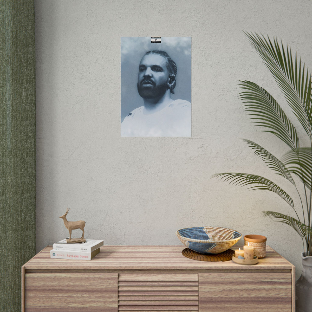 Blue Haze Poster | Drake Music Portrait Wall Art