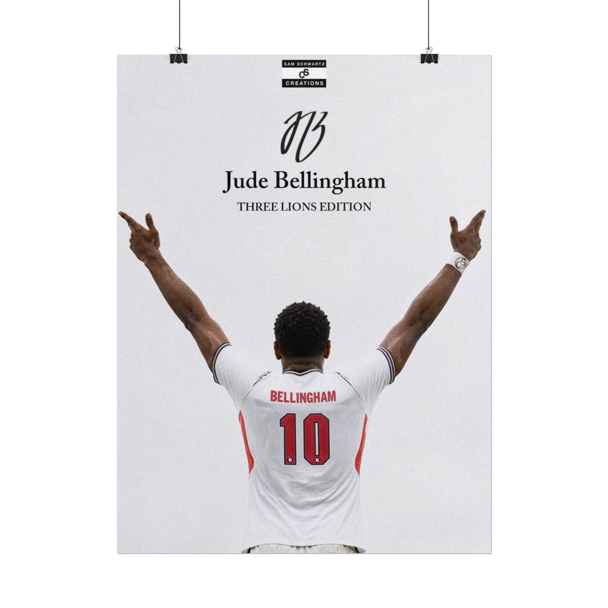 Three Lions Edition Poster | Jude Bellingham England Football Wall Art