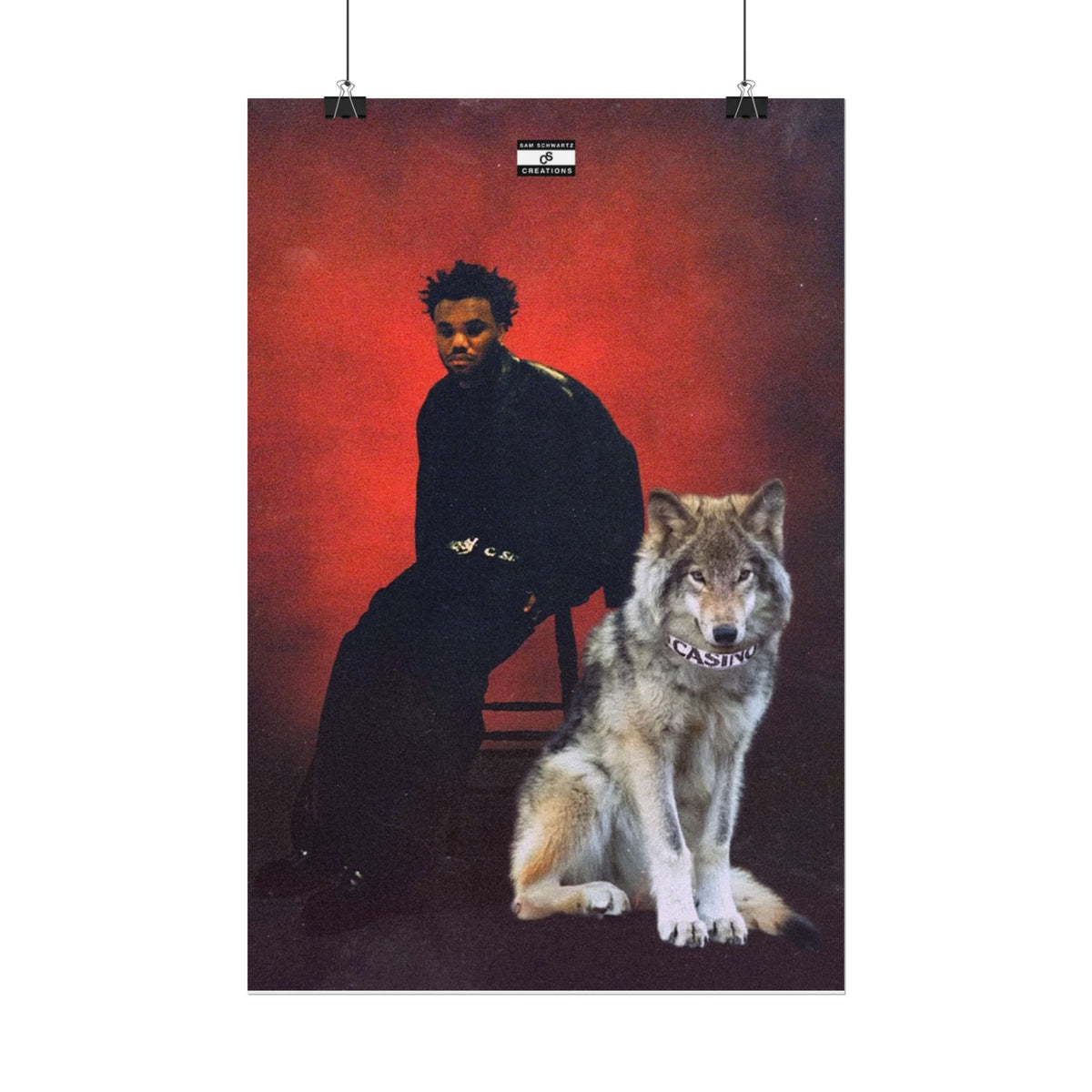 Casino Wolf Poster | Music Baby Keem and Wolf Wall Art