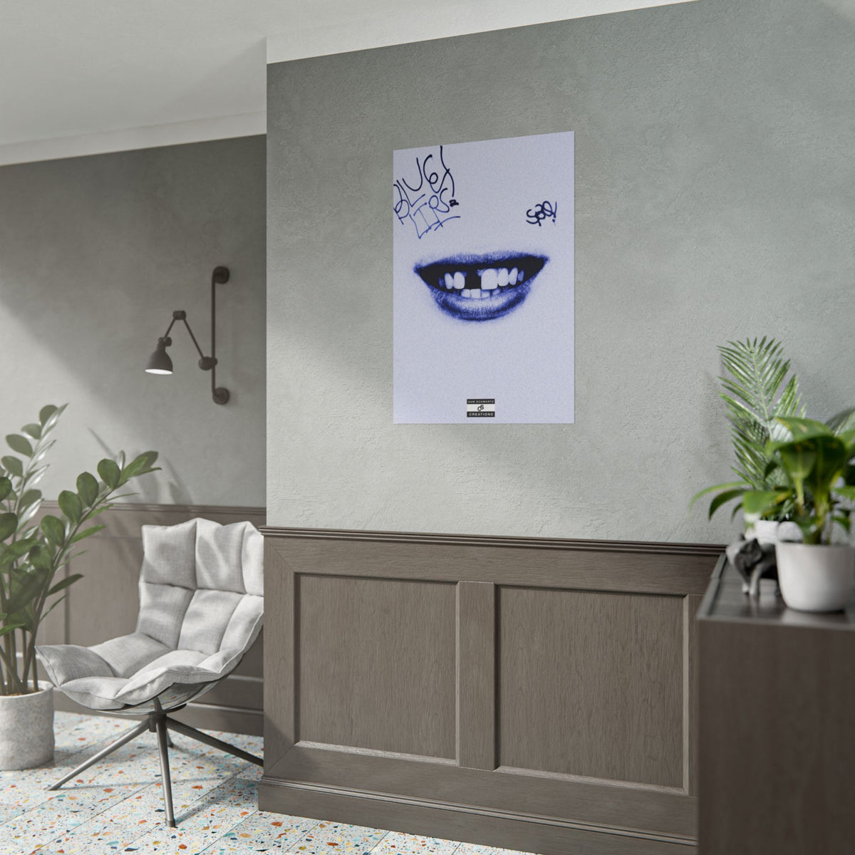 Blue Lips Poster | Experimental Hip-Hop Wall Art