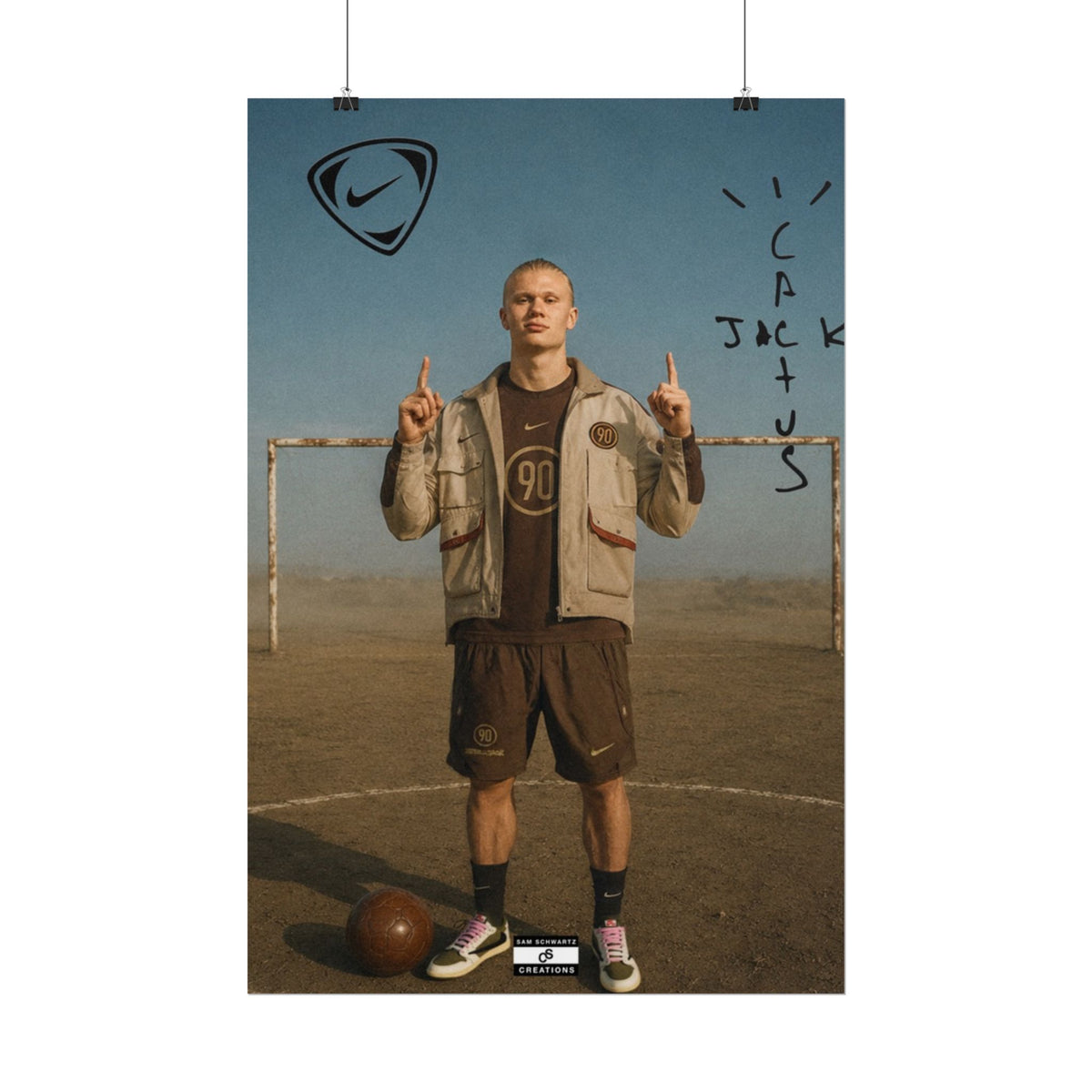 Cactus Jack 90 Poster | Erling Haaland Football Wall Art