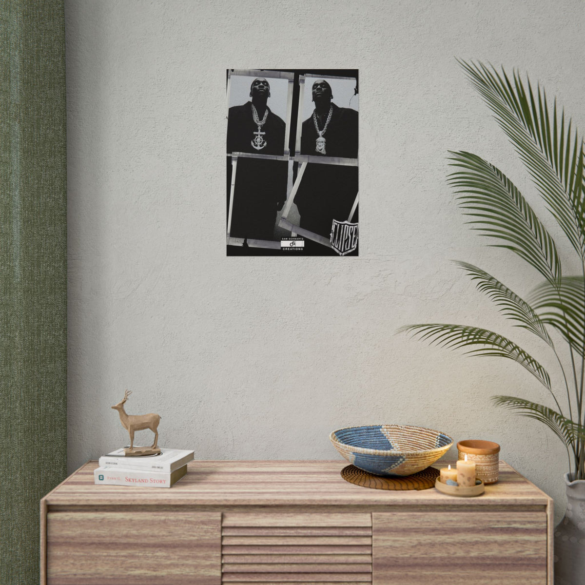 Clipse Chains Poster | Hip-Hop Portrait Wall Art