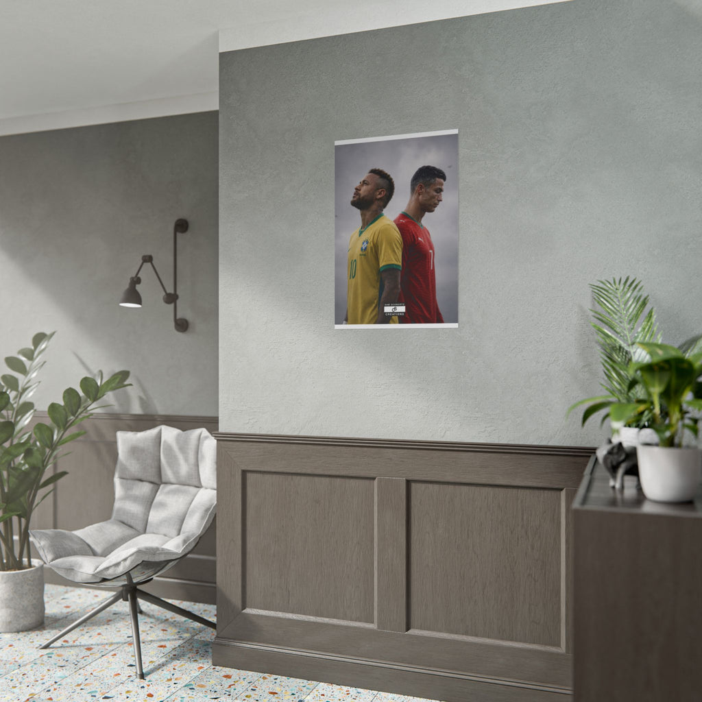 Two Nations Poster | Neymar and Cristiano Ronaldo Football Wall Art