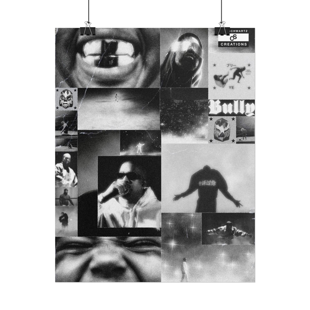 Bully Archive Poster | Experimental Kanye West Music Collage Wall Art