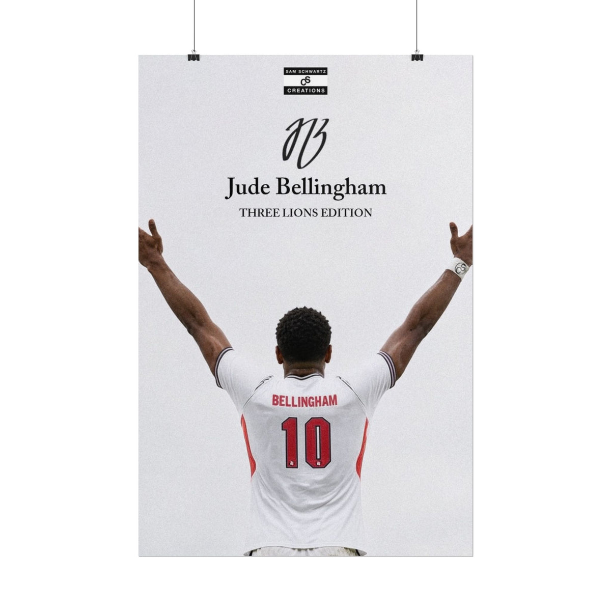 Three Lions Edition Poster | Jude Bellingham England Football Wall Art