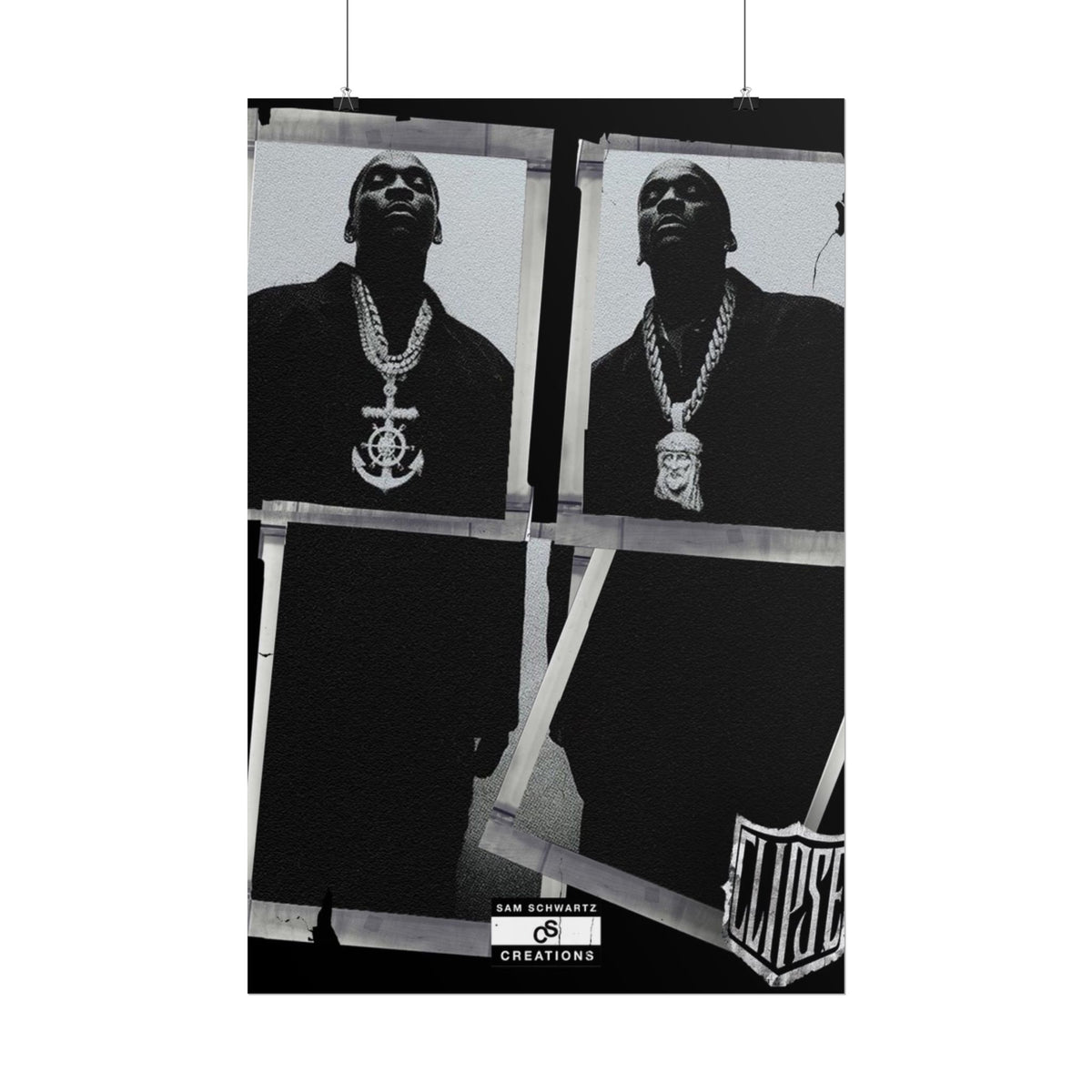 Clipse Chains Poster | Hip-Hop Portrait Wall Art