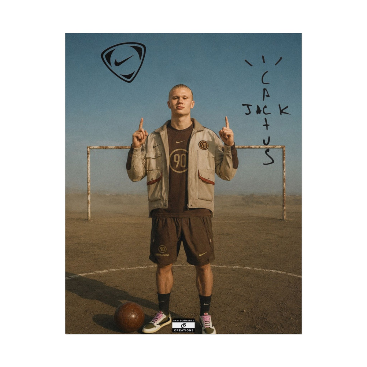 Cactus Jack 90 Poster | Erling Haaland Football Wall Art