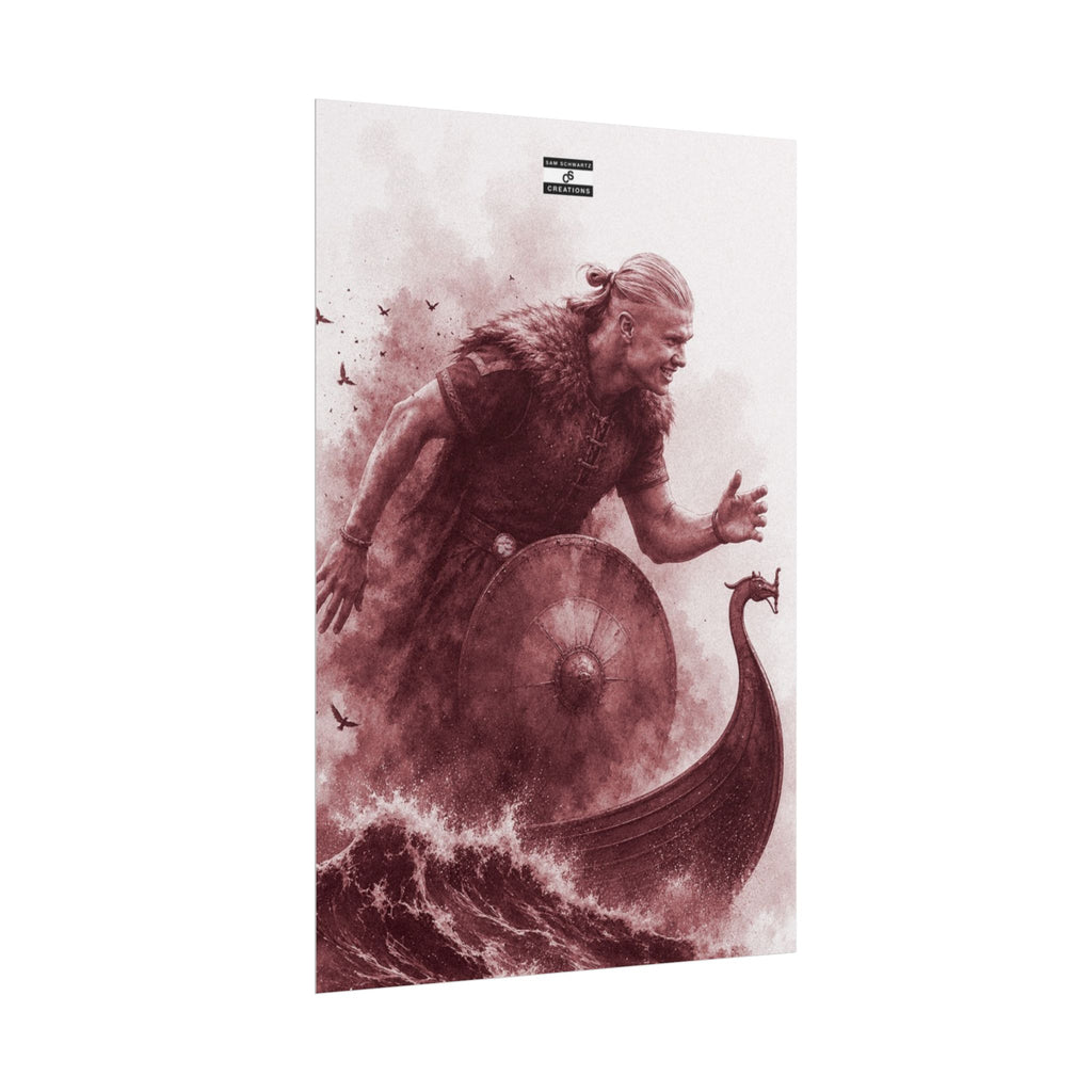 The Viking Poster | Erling Haaland Football Wall Art