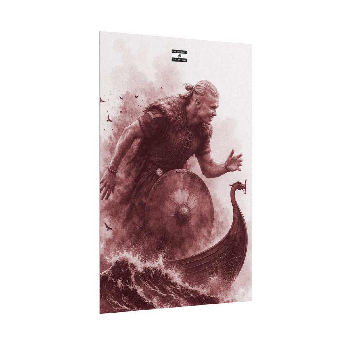 The Viking Poster | Erling Haaland Football Wall Art