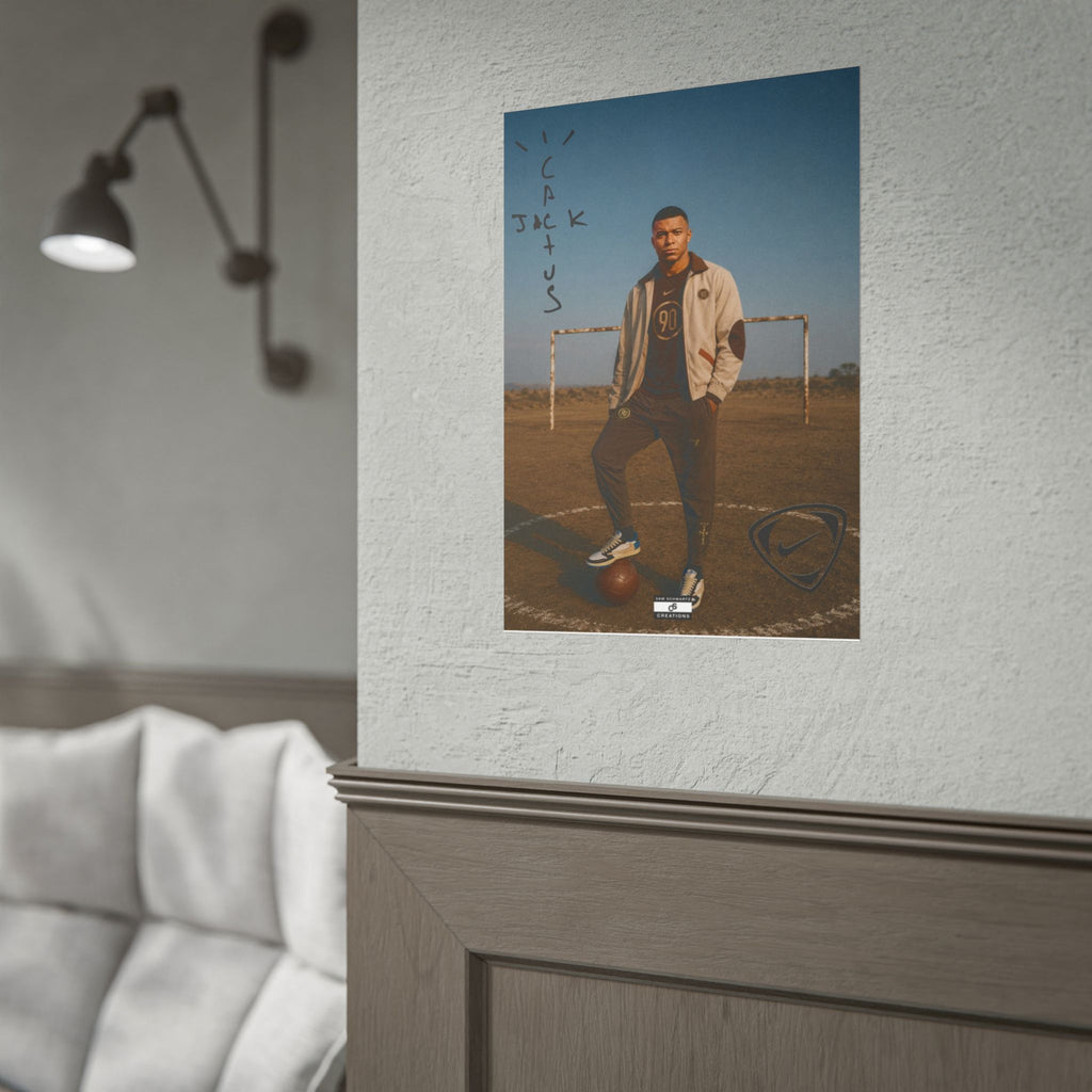 Cactus Jack 90 Poster | Kylian Mbappé Football Wall Art
