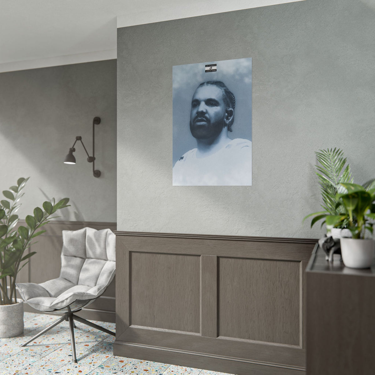 Blue Haze Poster | Drake Music Portrait Wall Art