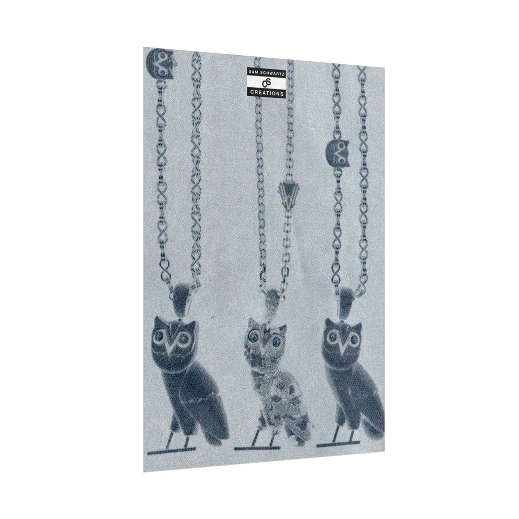 OVO Iced Out Chain Poster | Owl Pendant Hip-Hop Wall Art