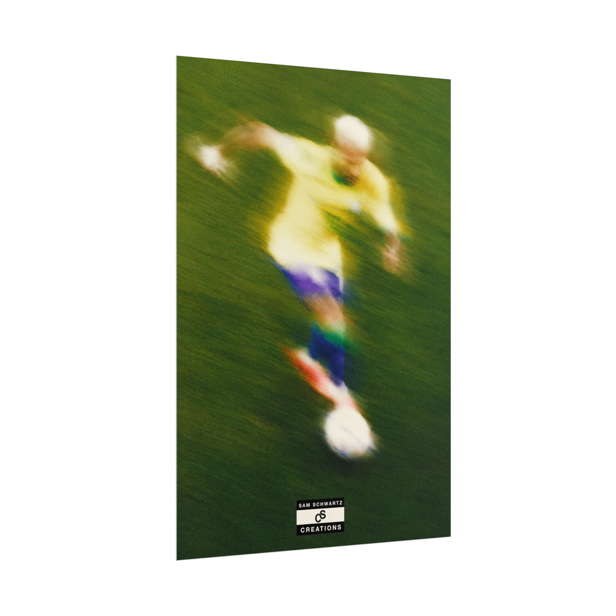 3/3 The Brazilian Prince Soccer Action Rolled Poster — Vintage Neymar Football Player Wall Art