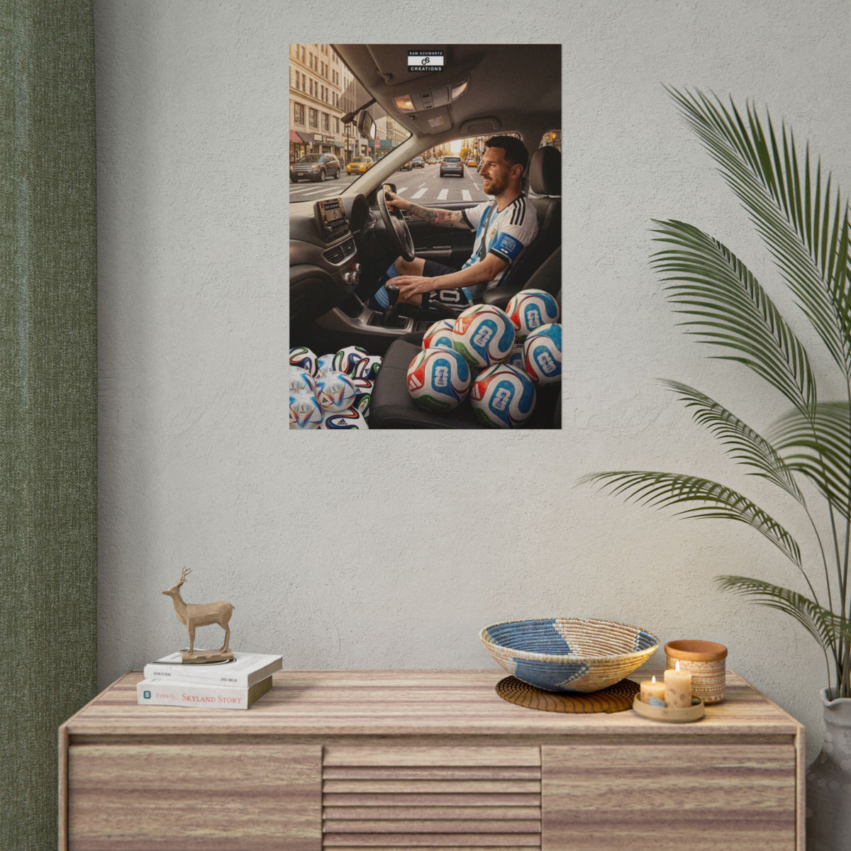 Driving the Dream Poster | Lionel Messi World Cup Football Wall Art