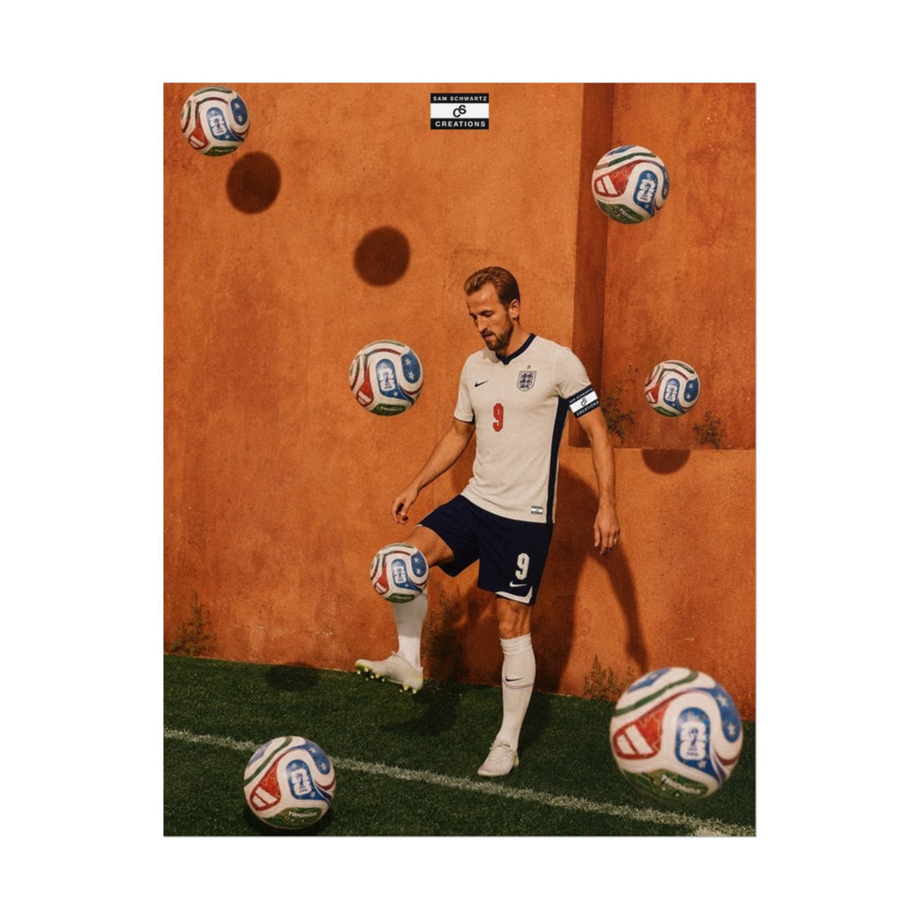 Captain’s Touch Poster | Harry Kane England Football Wall Art