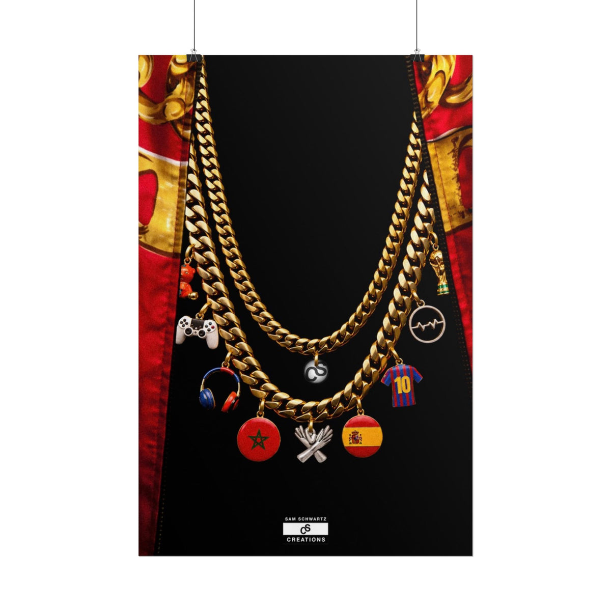 Culture in Gold Poster | Football, Music and Morocco-Spain Wall Art