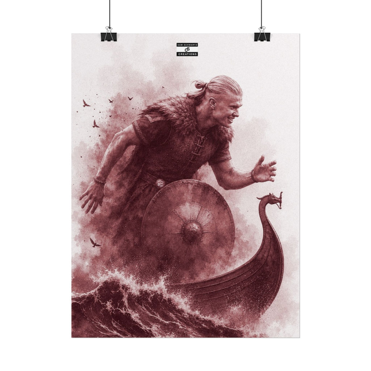 The Viking Poster | Erling Haaland Football Wall Art