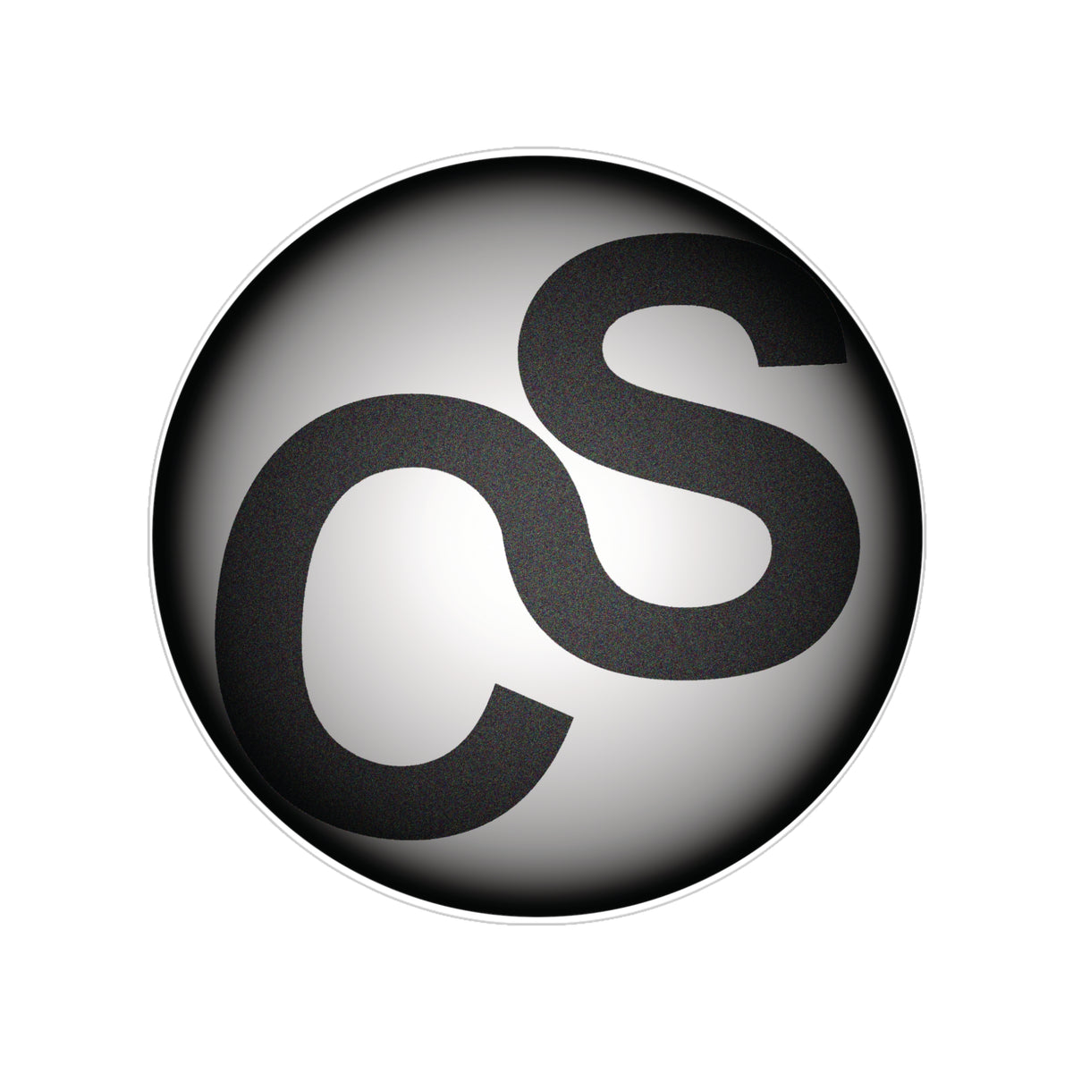 Round Transparent Sam Schwartz Creations Outdoor Sticker — Black "Sam Schwartz Creations" Monogram