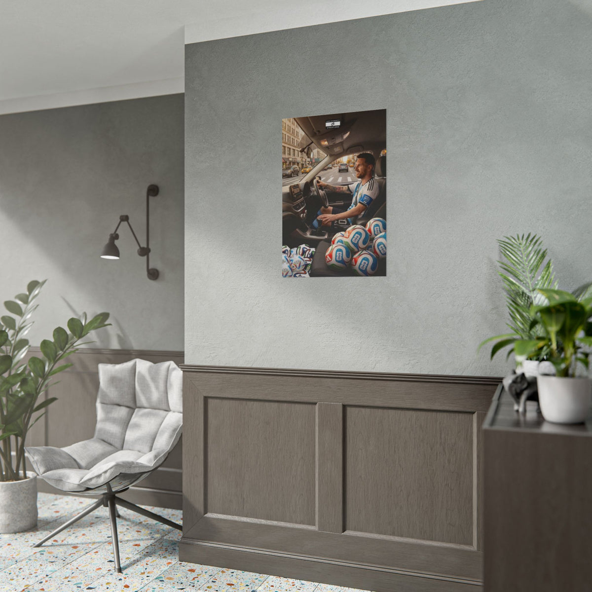Driving the Dream Poster | Lionel Messi World Cup Football Wall Art
