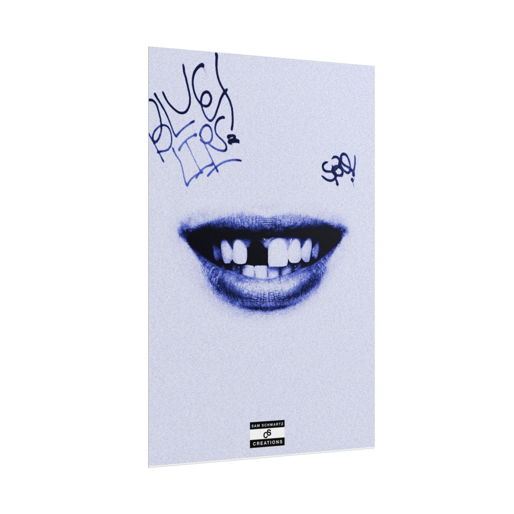Blue Lips Poster | Experimental Hip-Hop Wall Art