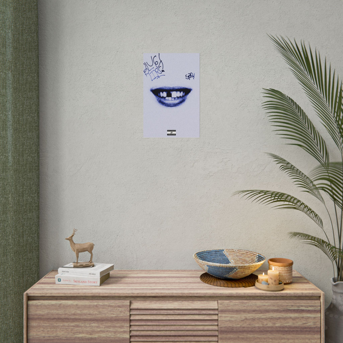Blue Lips Poster | Experimental Hip-Hop Wall Art