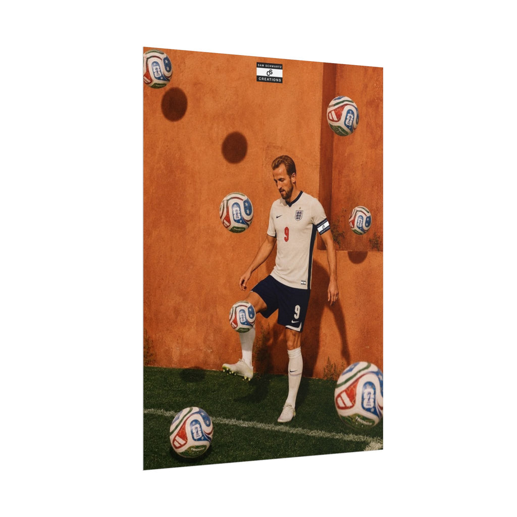 Captain’s Touch Poster | Harry Kane England Football Wall Art