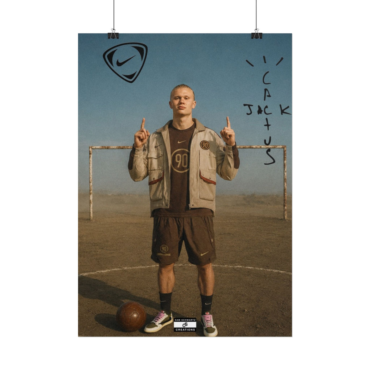 Cactus Jack 90 Poster | Erling Haaland Football Wall Art