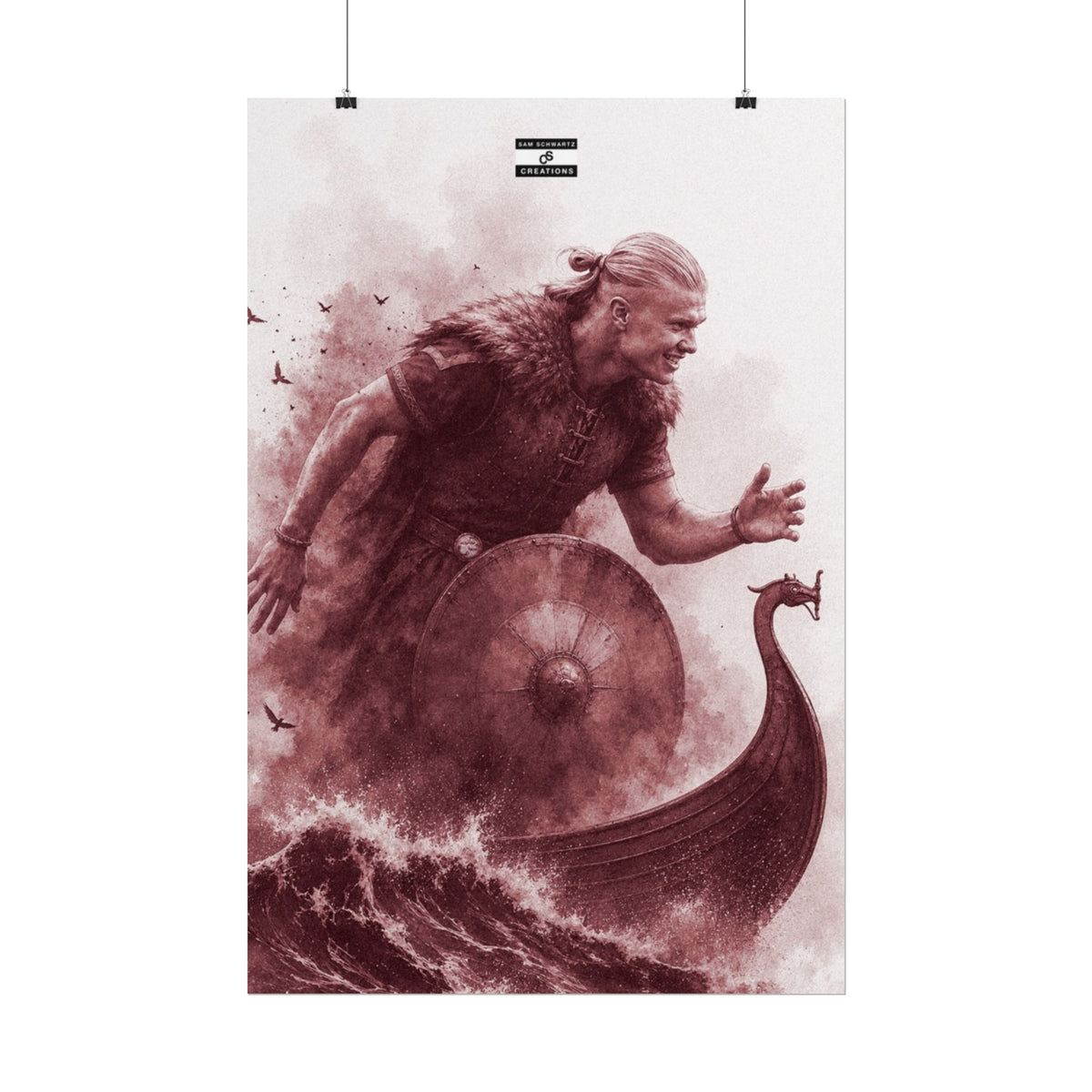 The Viking Poster | Erling Haaland Football Wall Art