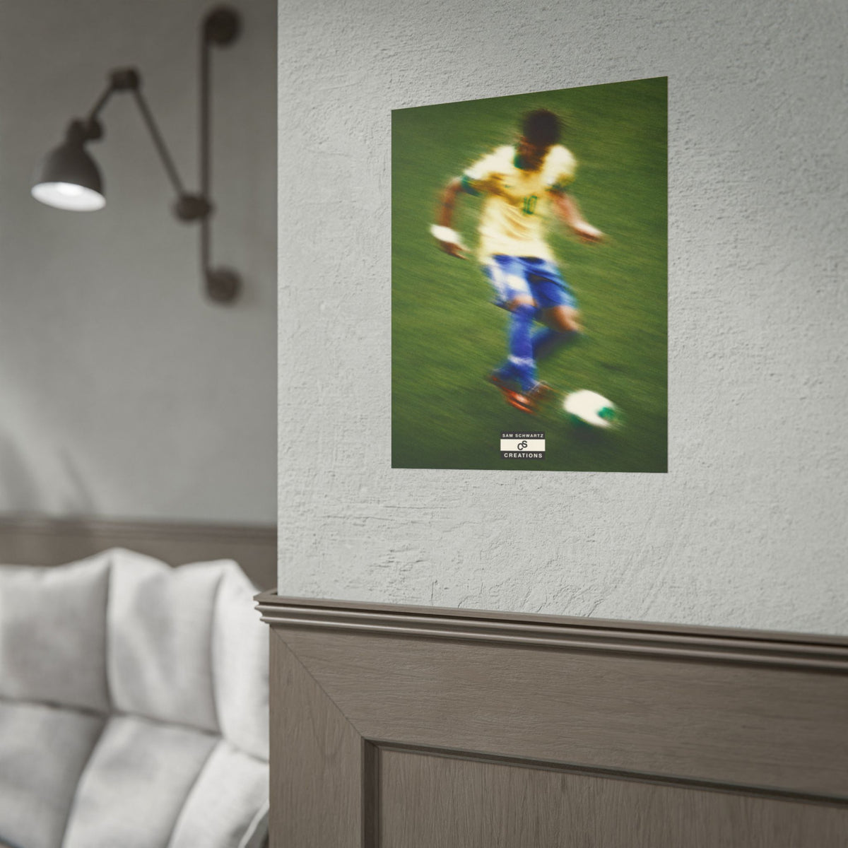 1/3 The Brazilian Prince Soccer Action Rolled Poster — Vintage Neymar Football Player Wall Art